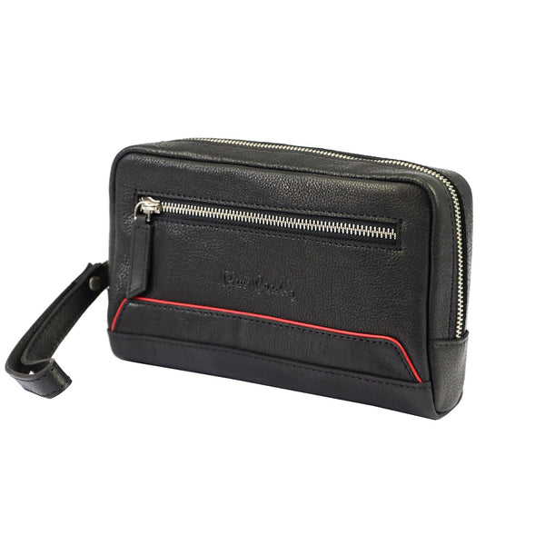 Pierre Cardin YS12 2800 juoda ir raudona odinė sasetė czarny + czerwony