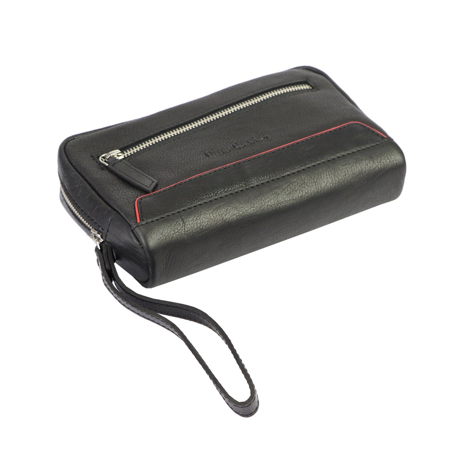 Pierre Cardin YS12 2800 juoda ir raudona odinė sasetė czarny + czerwony