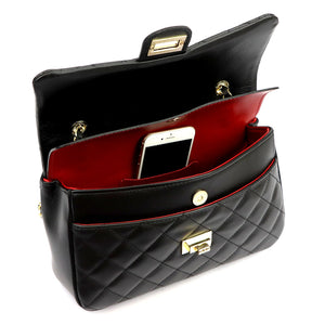 Camilla PREMIUM 10.018 MIDI SAVAGE juoda natūralios odos rankinė czarny