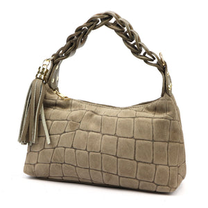 Luka 26-032 CROCO taupe zomšinės odos rankinė taupe