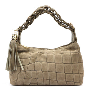 Luka 26-032 CROCO taupe zomšinės odos rankinė taupe