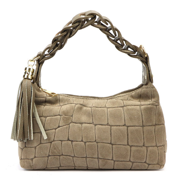 Luka 26-032 CROCO taupe zomšinės odos rankinė taupe