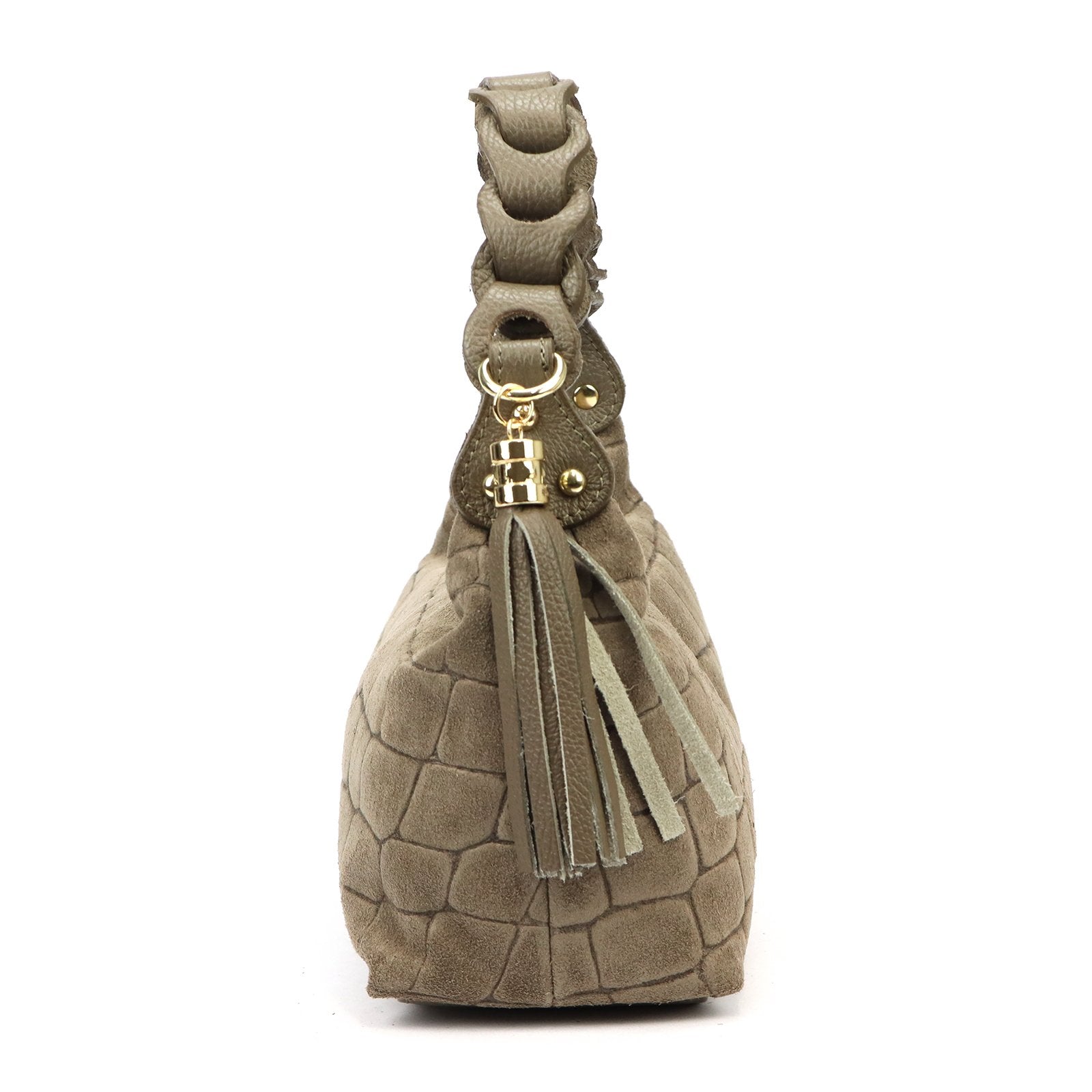 Luka 26-032 CROCO taupe zomšinės odos rankinė taupe