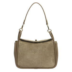 Luka 26-173 tamsios taupe spalvos odinė rankinė taupe scuro
