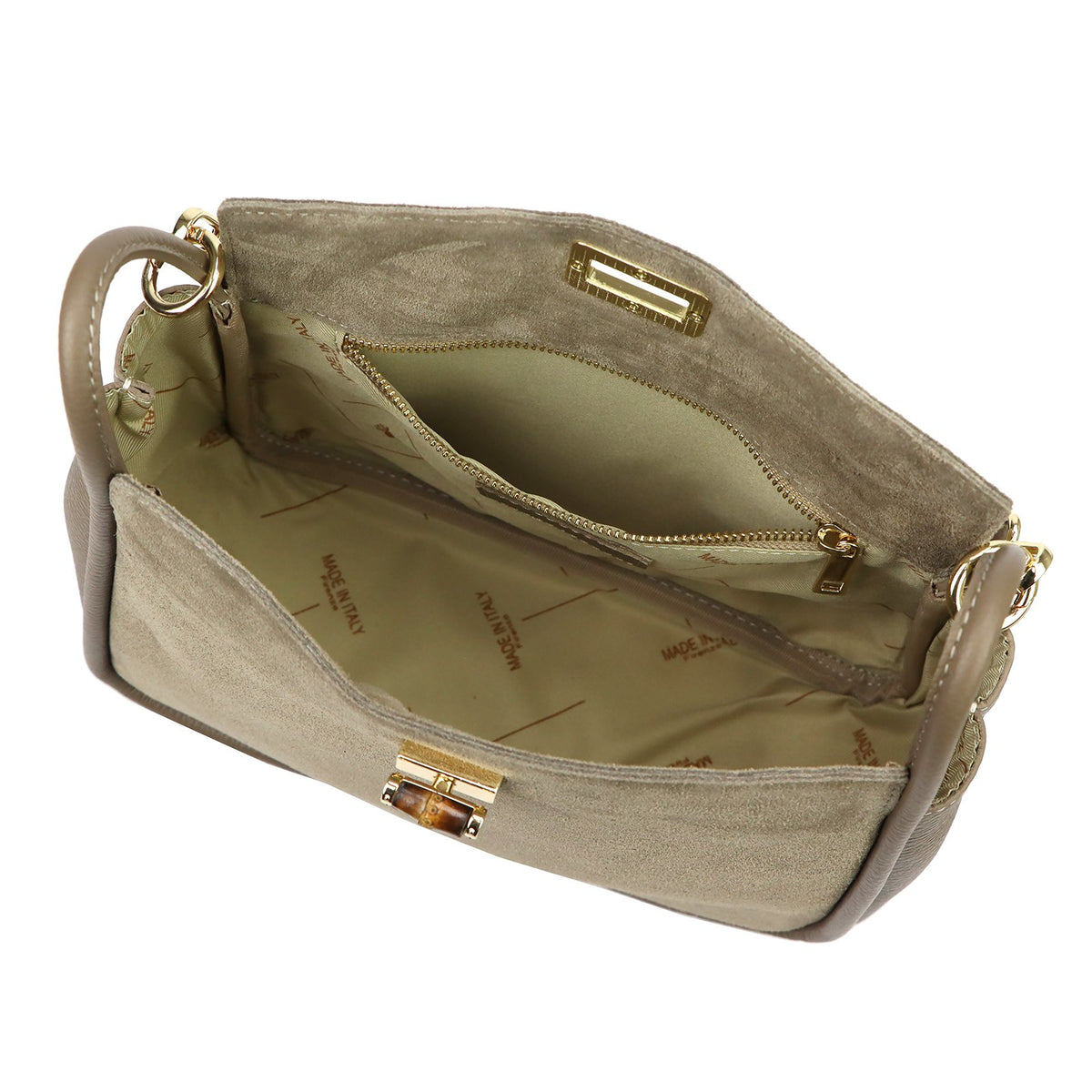 Luka 26-173 tamsios taupe spalvos odinė rankinė taupe scuro
