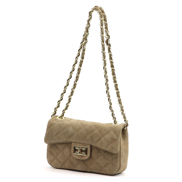 Camilla PREMIUM 10.017 MINI taupe zomšinės odos rankinė taupe