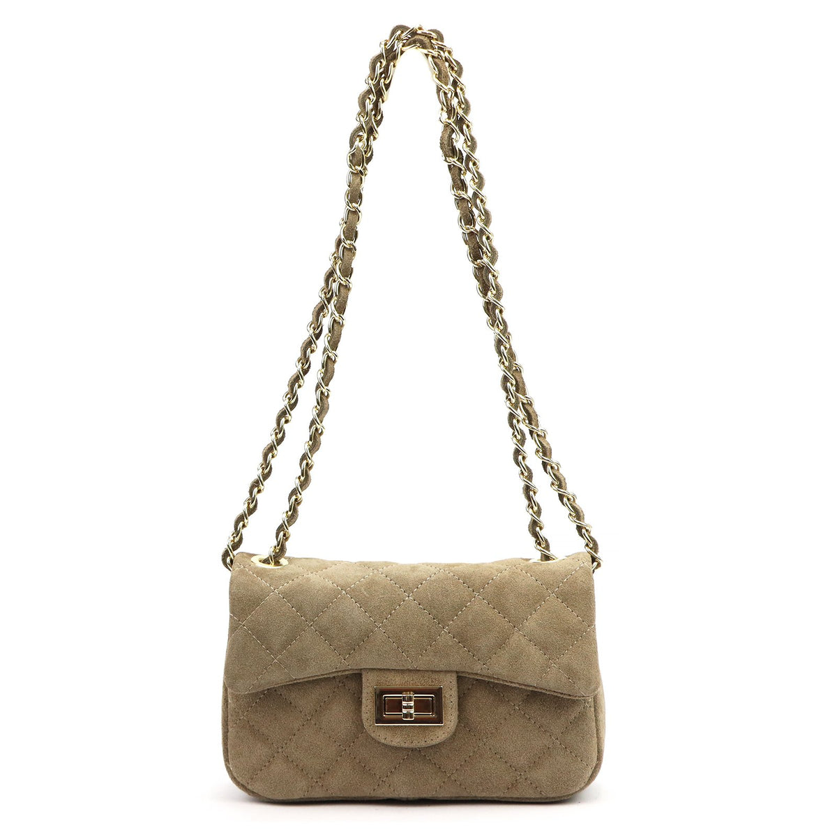Camilla PREMIUM 10.017 MINI taupe zomšinės odos rankinė taupe