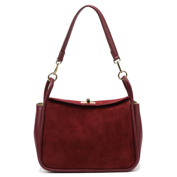 Luka 26-173 bordo natūralios odos rankinė bordo