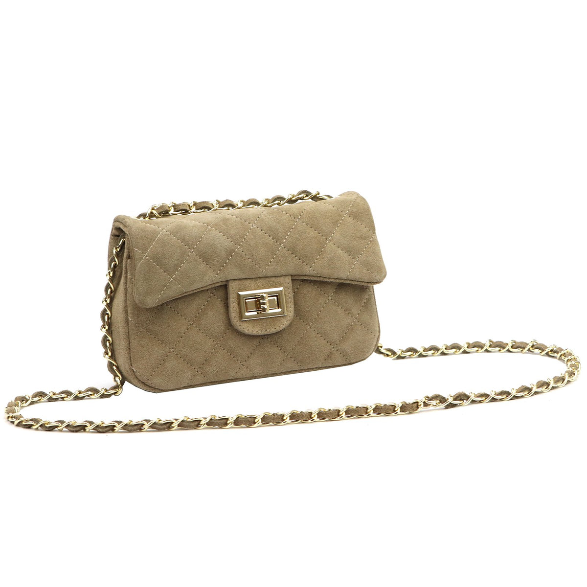 Camilla PREMIUM 10.017 MINI taupe zomšinės odos rankinė taupe