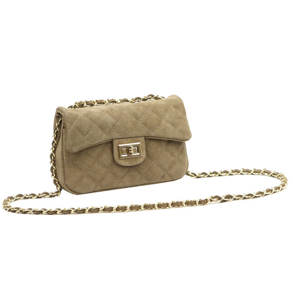 Camilla PREMIUM 10.017 MINI taupe zomšinės odos rankinė taupe