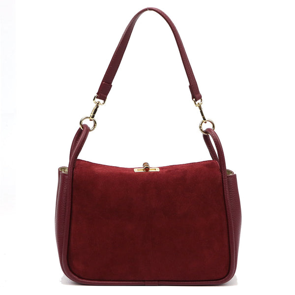 Luka 26-173 bordo natūralios odos rankinė bordo