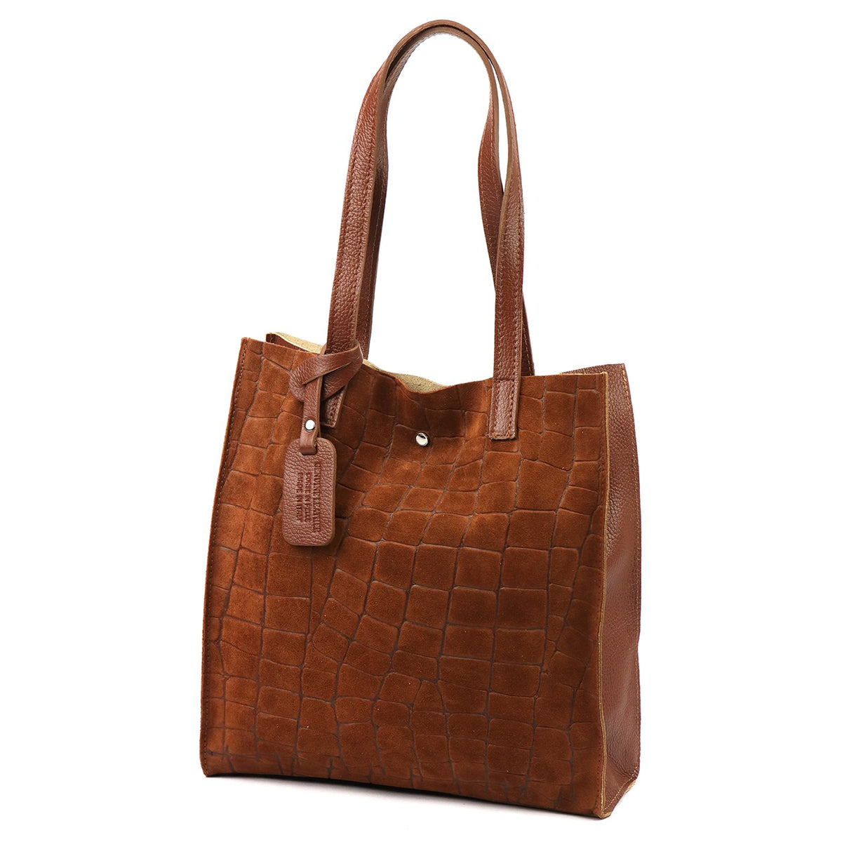 Luka 25-041 CROCO camel-2 odinė rankinė camel-2