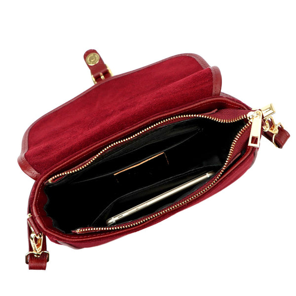 Luka 25-036 bordo spalvos natūralios odos rankinė bordo