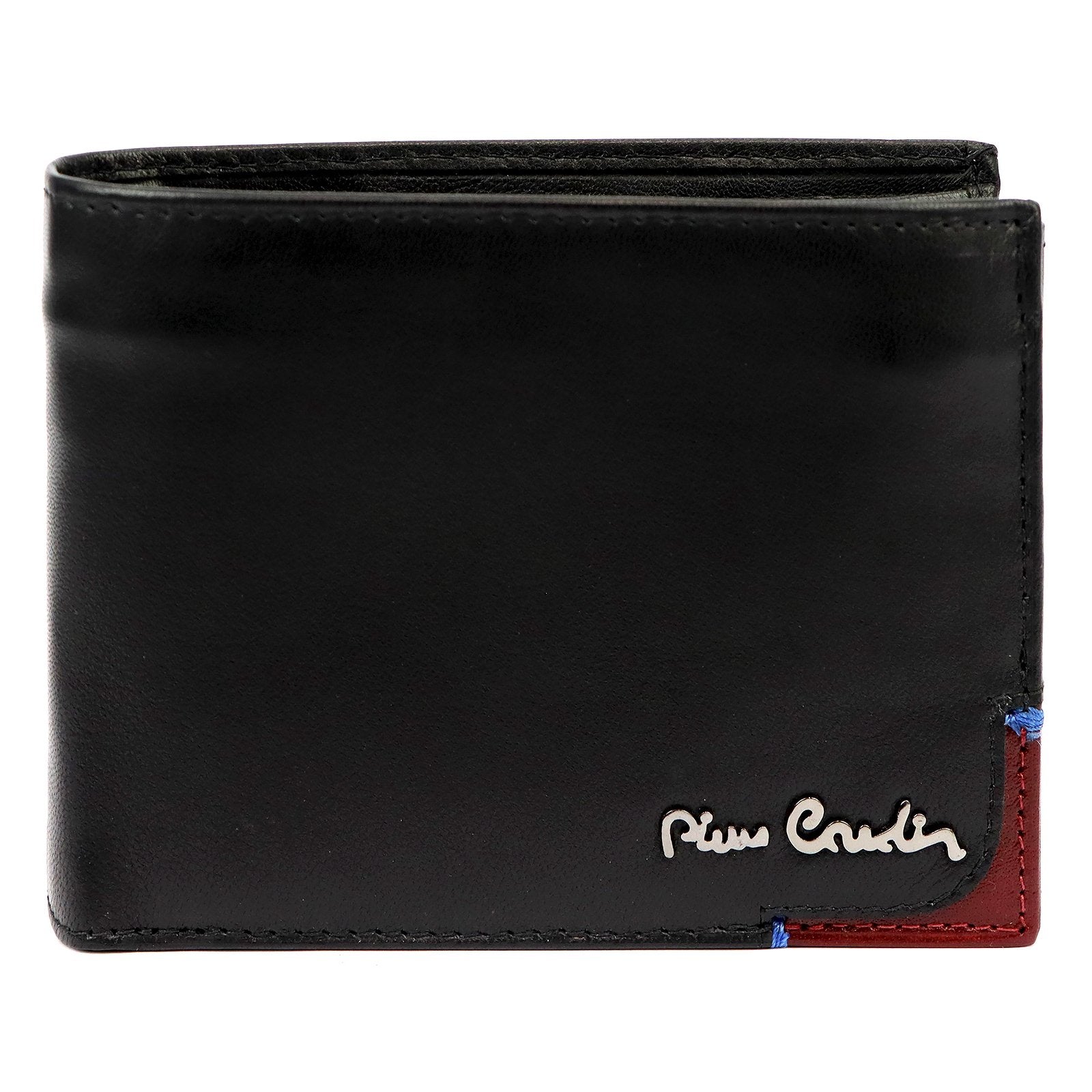 Pierre Cardin TILAK75 325 juoda ir raudona piniginė czarny + czerwony