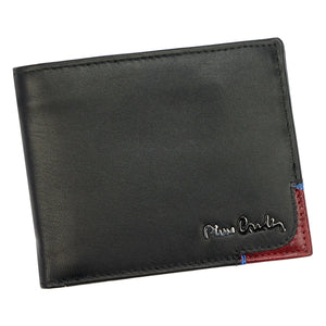 Pierre Cardin TILAK75 325 juoda ir raudona piniginė czarny + czerwony
