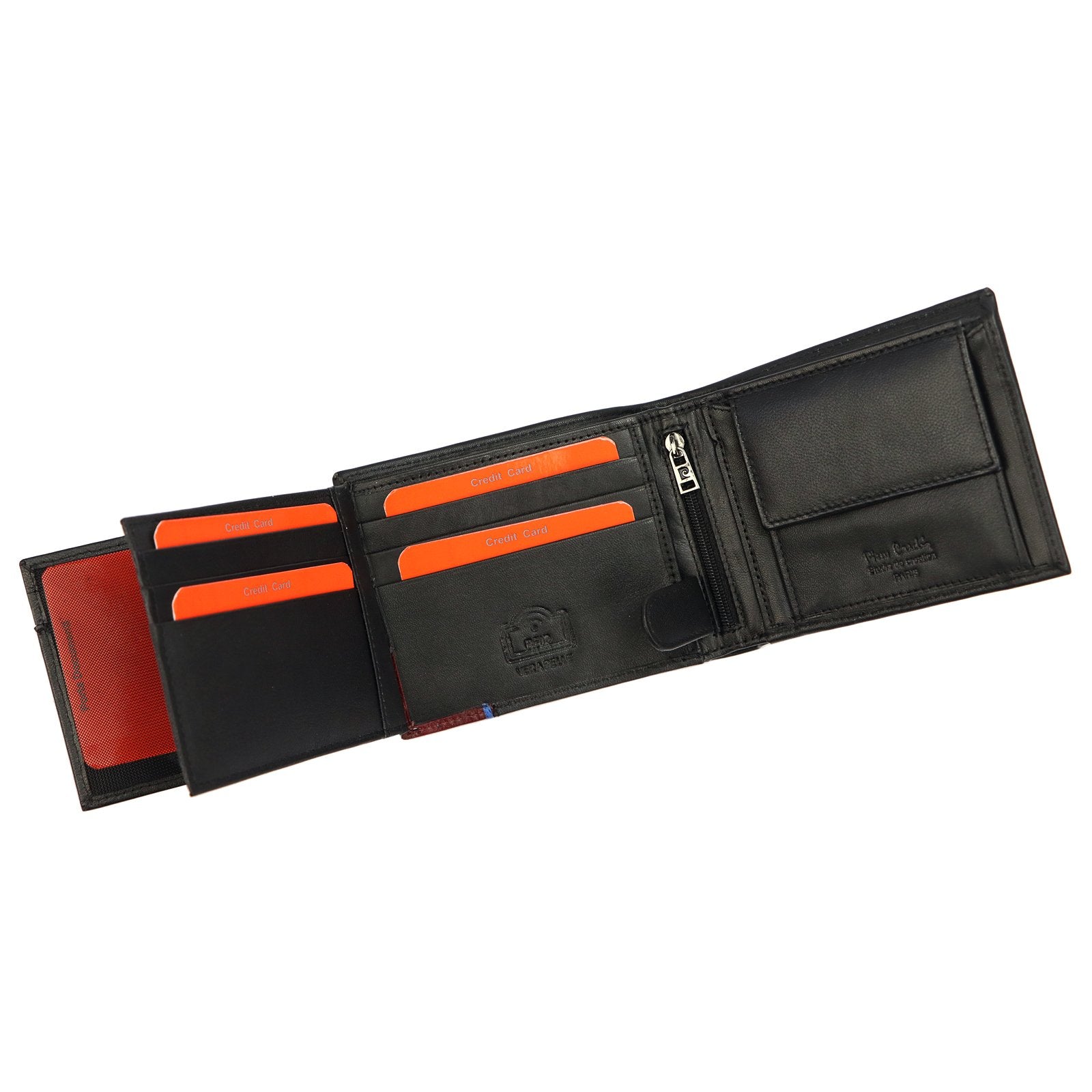Pierre Cardin TILAK75 325 juoda ir raudona piniginė czarny + czerwony