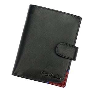 Pierre Cardin TILAK75 326A juoda ir raudona odinė piniginė czarny + czerwony