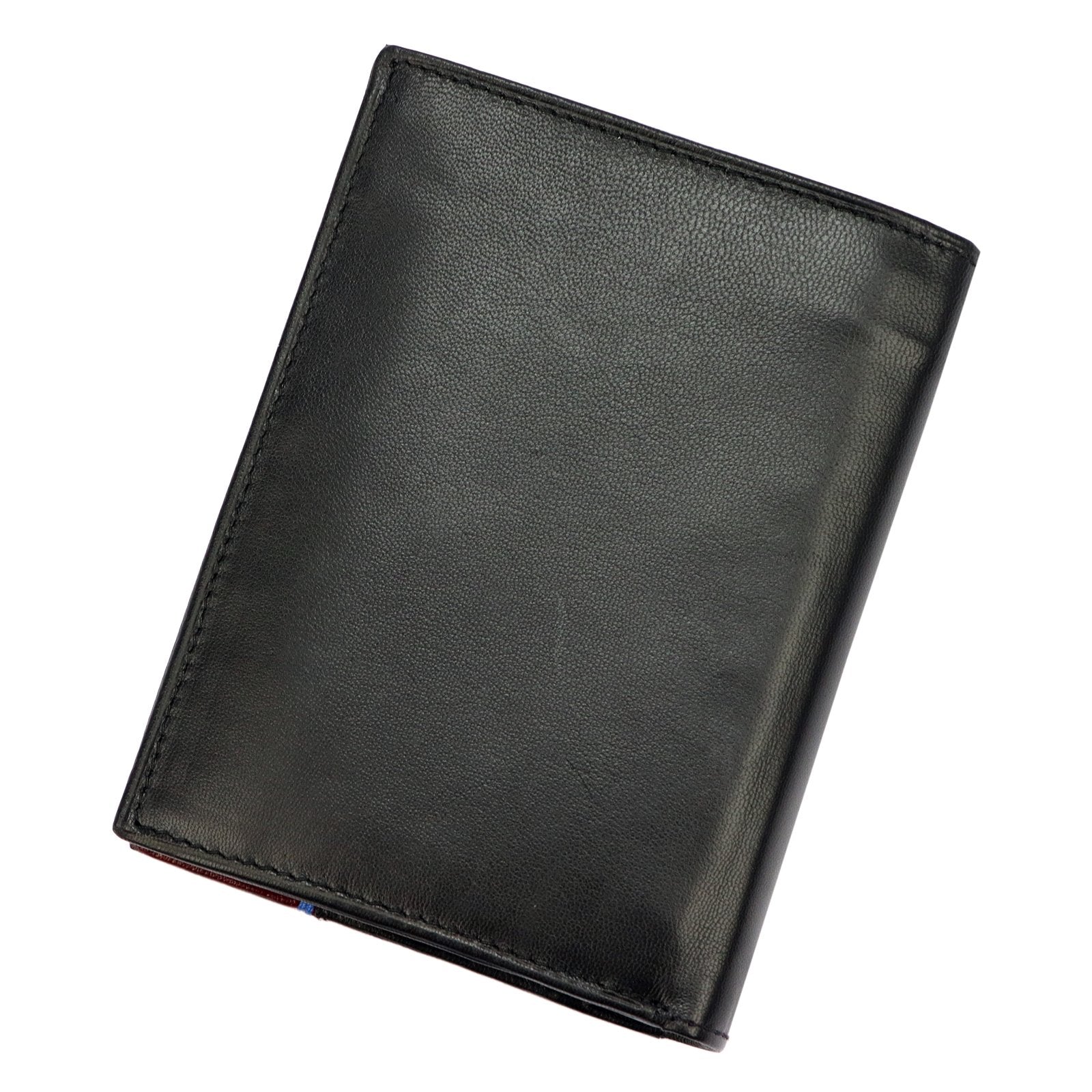 Pierre Cardin TILAK75 331 juoda ir raudona odinė piniginė czarny + czerwony