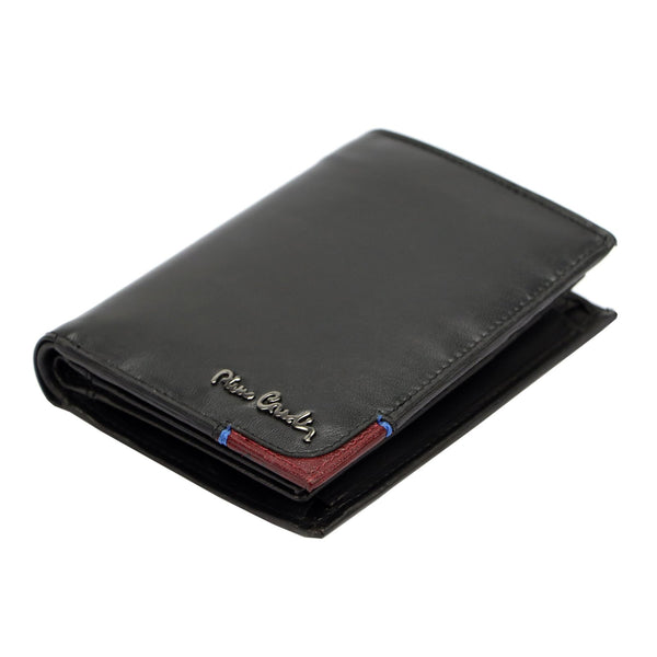 Pierre Cardin TILAK75 331 juoda ir raudona odinė piniginė czarny + czerwony