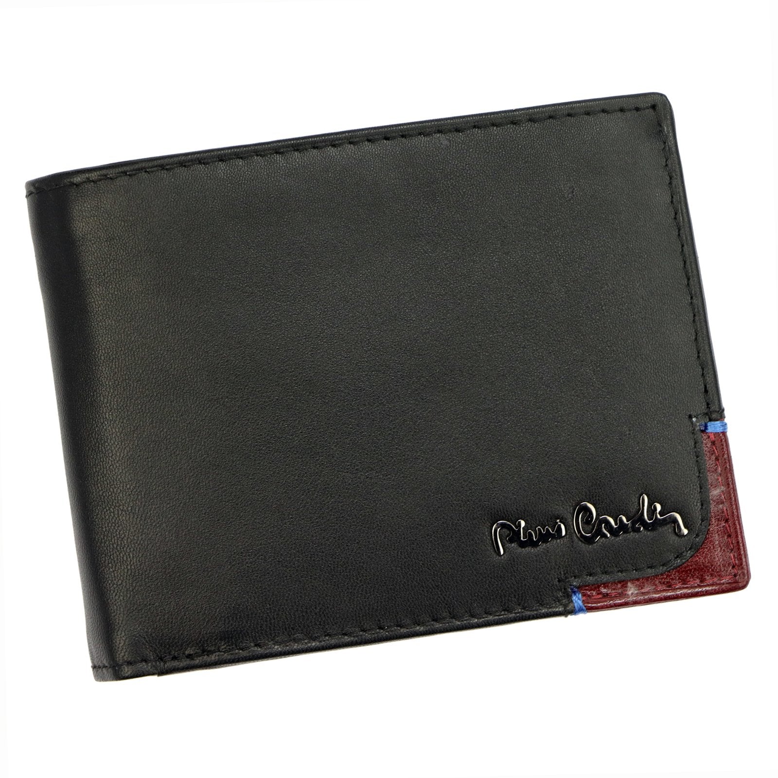 Pierre Cardin TILAK75 8806 juoda ir raudona piniginė czarny + czerwony
