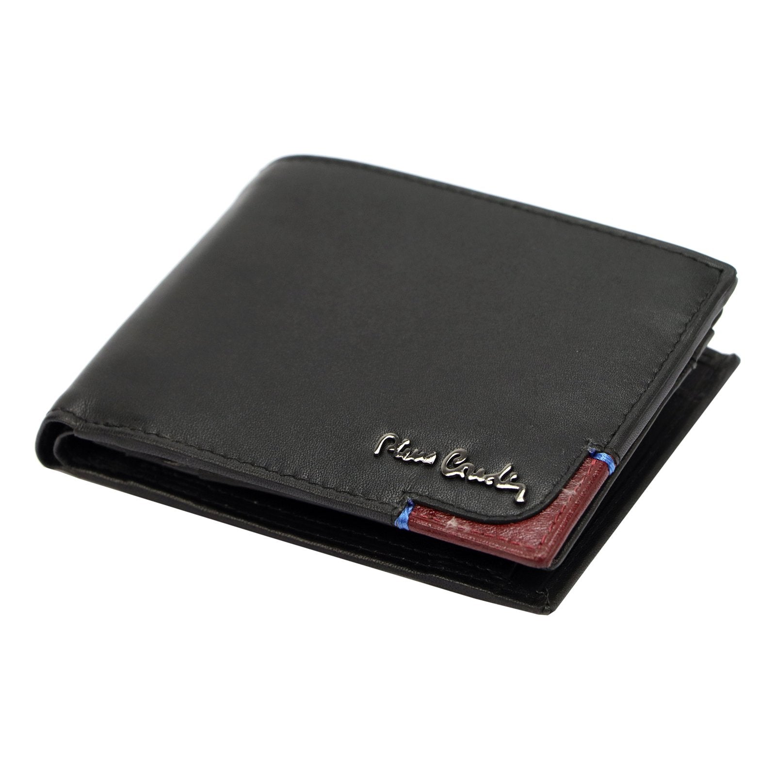 Pierre Cardin TILAK75 8806 juoda ir raudona piniginė czarny + czerwony