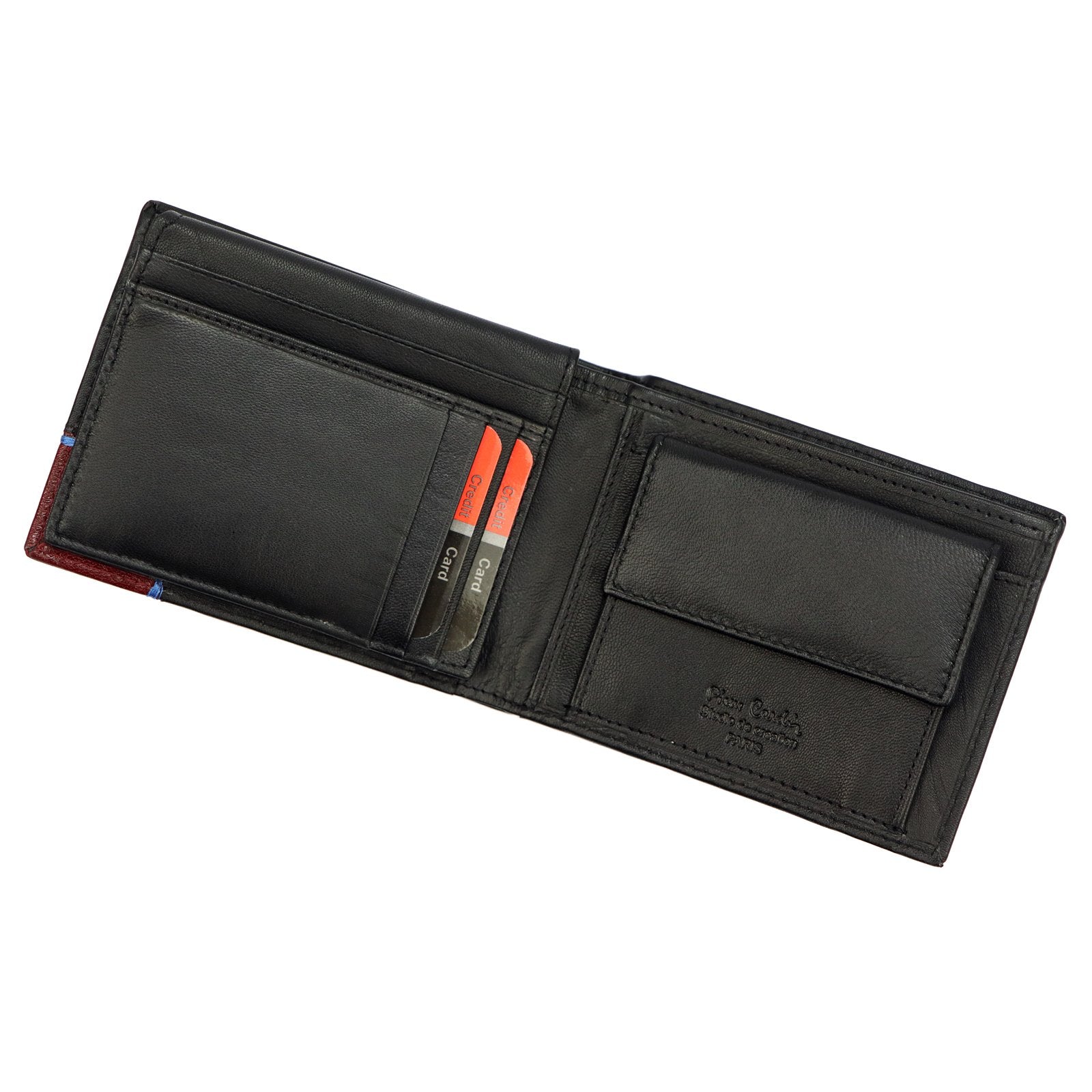 Pierre Cardin TILAK75 8806 juoda ir raudona piniginė czarny + czerwony