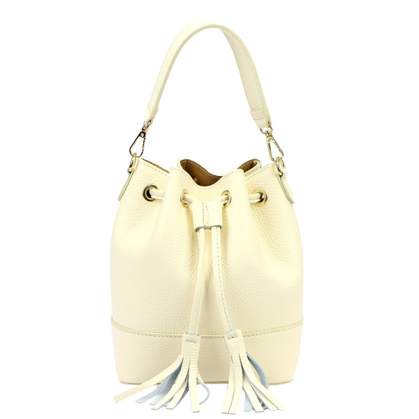 Luka 26-114 DOLLARO kreminė natūralios odos rankinė śmietankowy