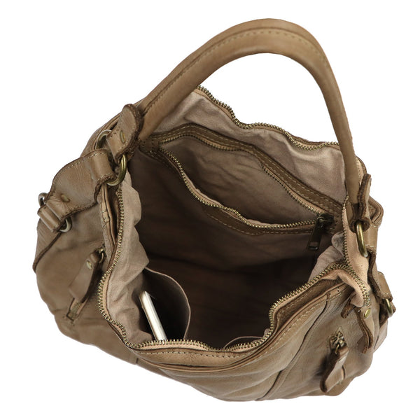 VS 070-420 taupe natūralios odos rankinė taupe