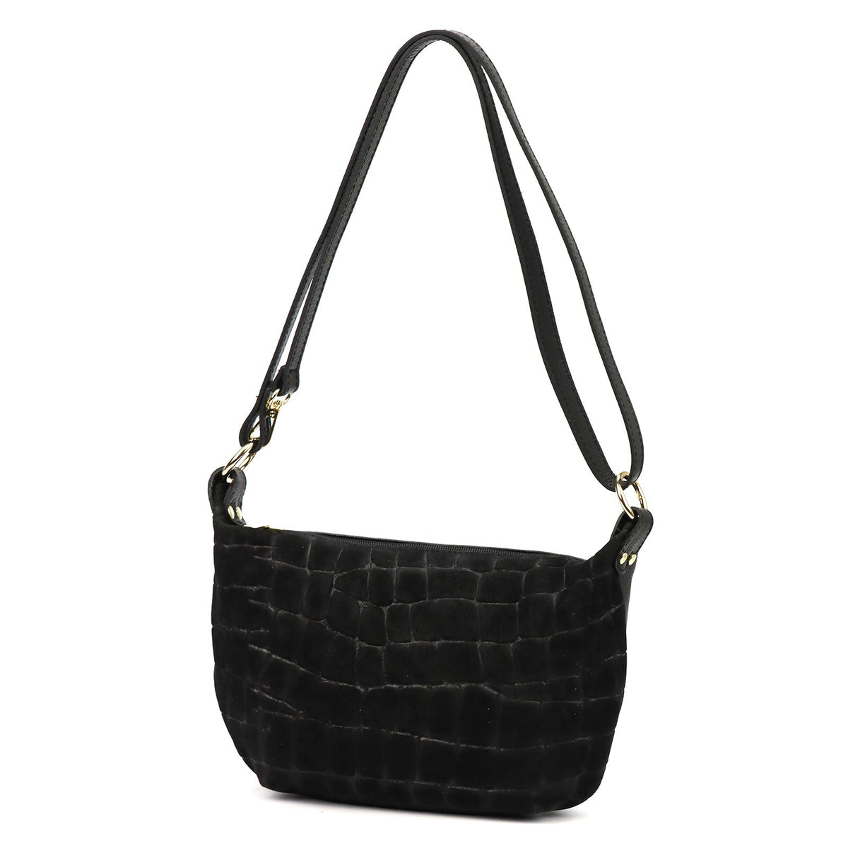 Luka 26-168 CROCO juoda natūralios odos rankinė czarny