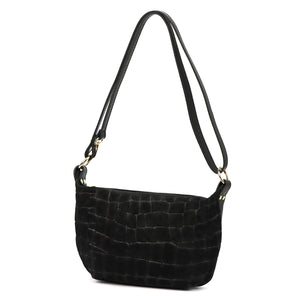 Luka 26-168 CROCO juoda natūralios odos rankinė czarny