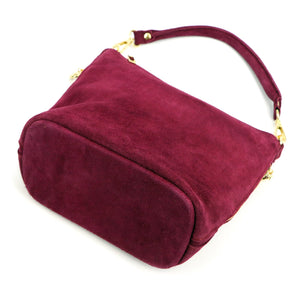 Luka 24-072 GOLD bordo zomšinės odos rankinė bordo