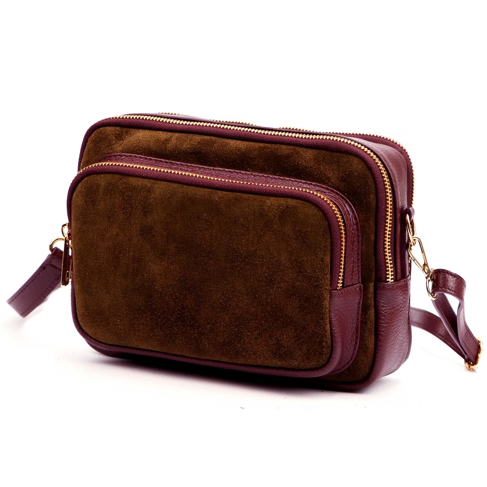 Luka 25-010-2 bordo ir ruda odinė rankinė bordo + brąz