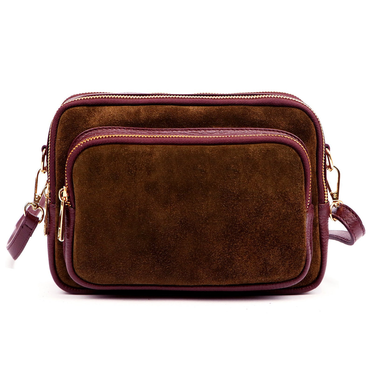 Luka 25-010-2 bordo ir ruda odinė rankinė bordo + brąz