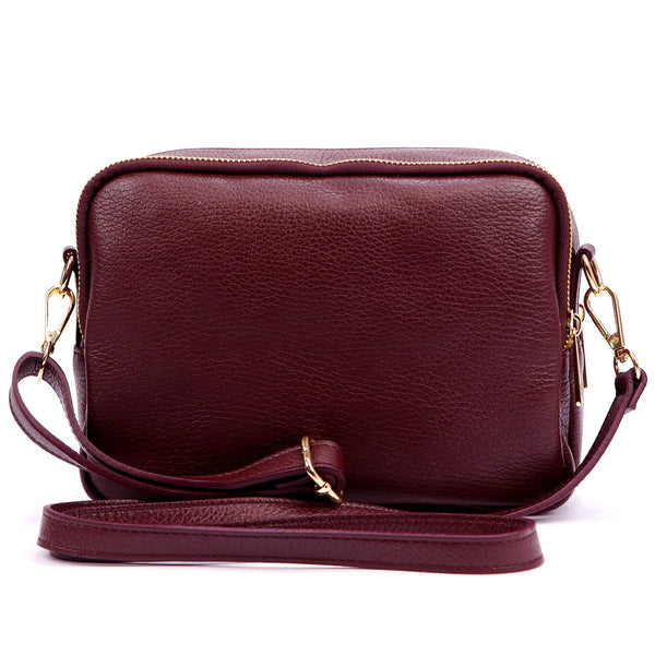 Luka 25-010-2 bordo ir ruda odinė rankinė bordo + brąz