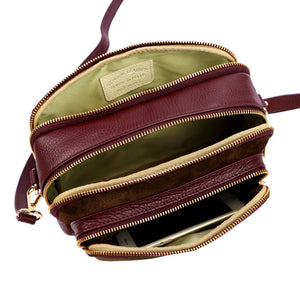 Luka 25-010-2 bordo ir ruda odinė rankinė bordo + brąz