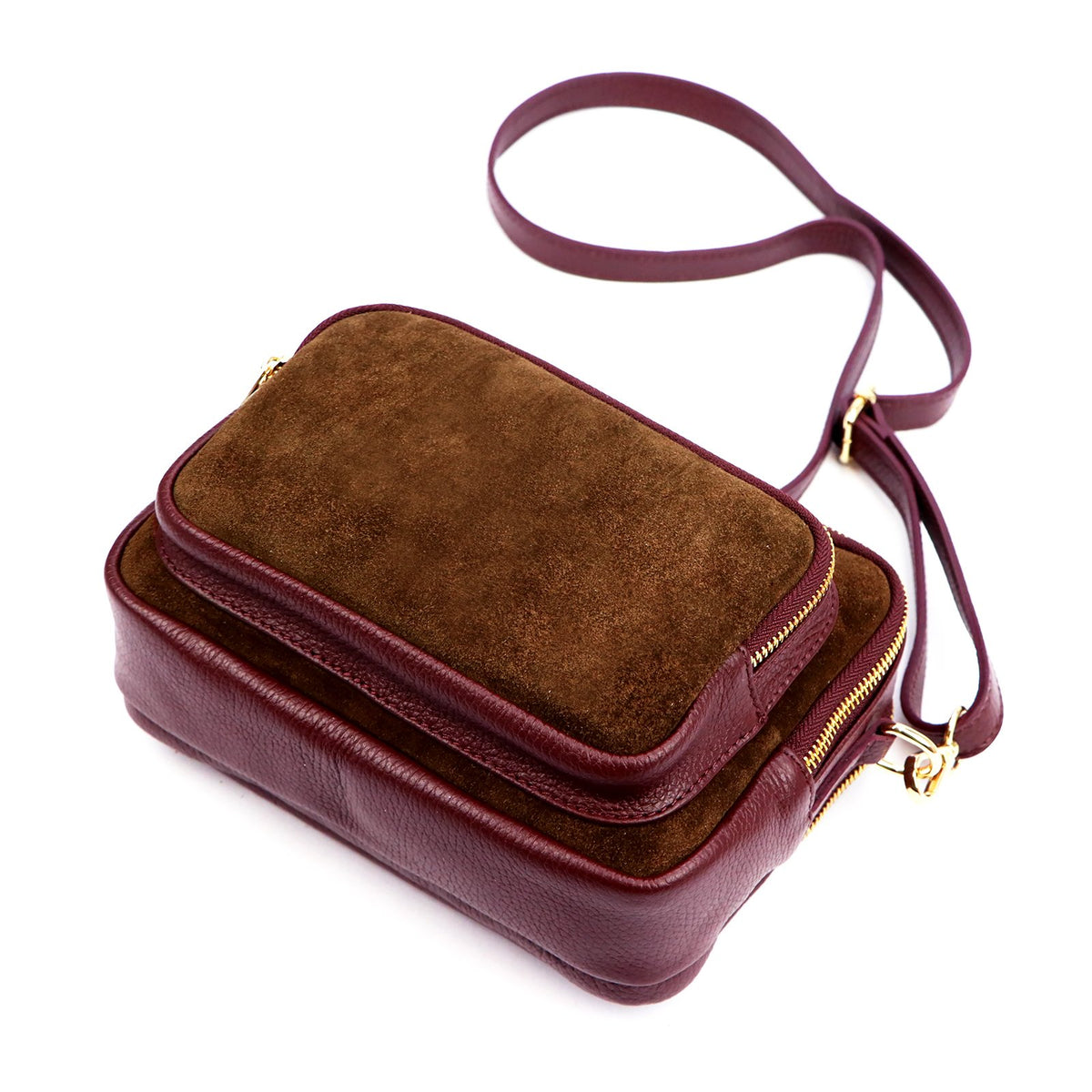 Luka 25-010-2 bordo ir ruda odinė rankinė bordo + brąz