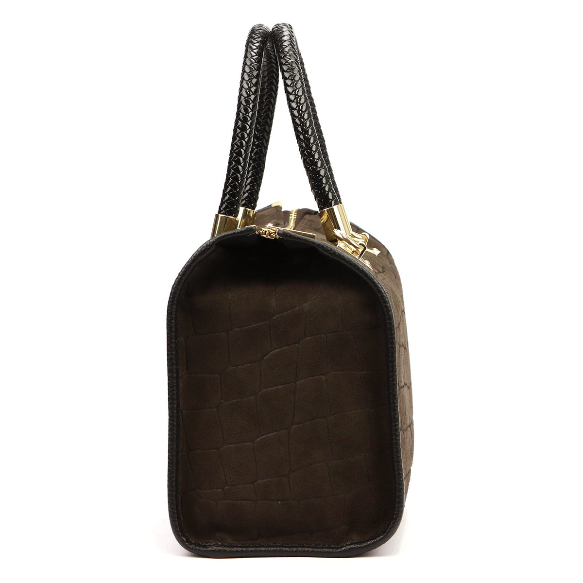 Camilla PREMIUM 10.019 CROCO tamsiai ruda odinė rankinė ciemny brąz