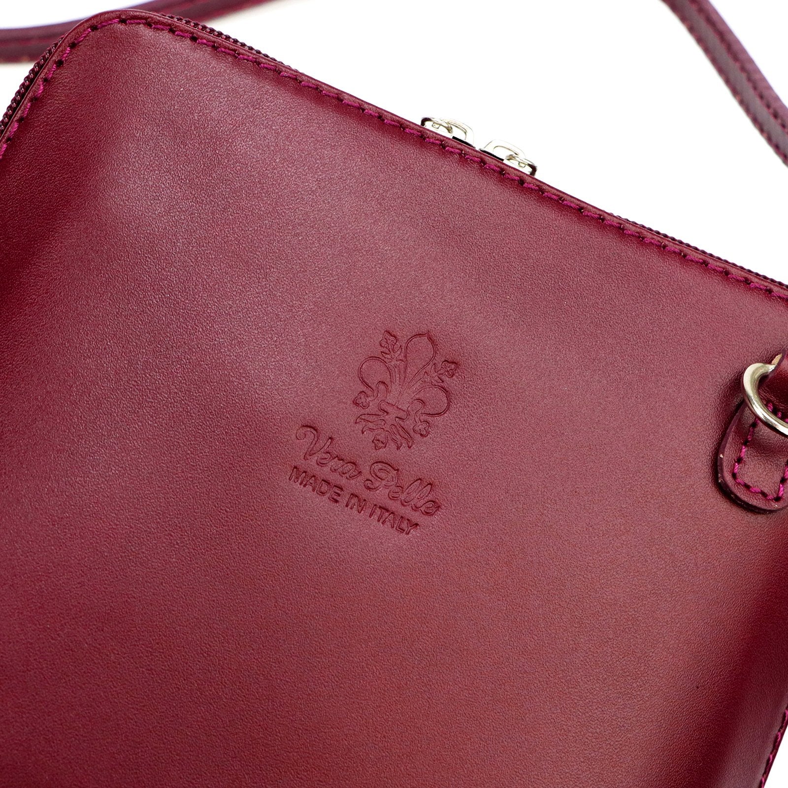 Barberinis 1702 bordo spalvos odinė rankinė bordo