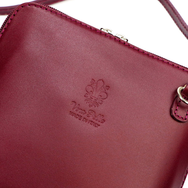 Barberinis 1702 bordo spalvos odinė rankinė bordo