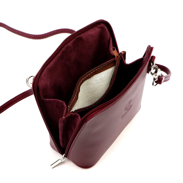 Barberinis 1702 bordo spalvos odinė rankinė bordo