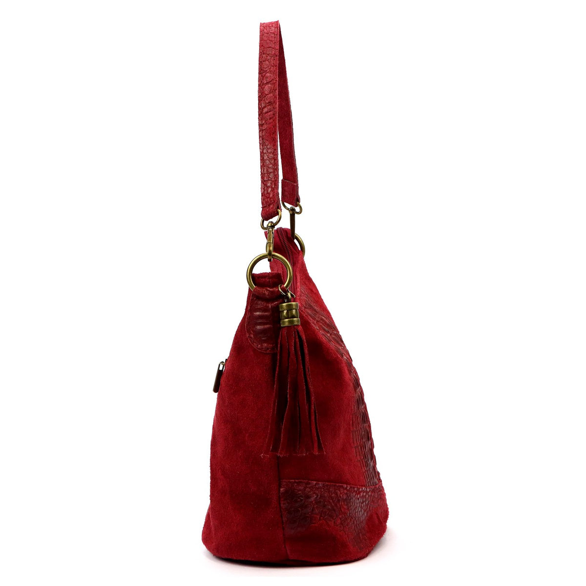 Luka 26-027 CROCO bordo odinė rankinė bordo