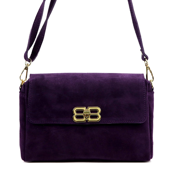 Luka 26-164 violetinė odinė rankinė fioletowy