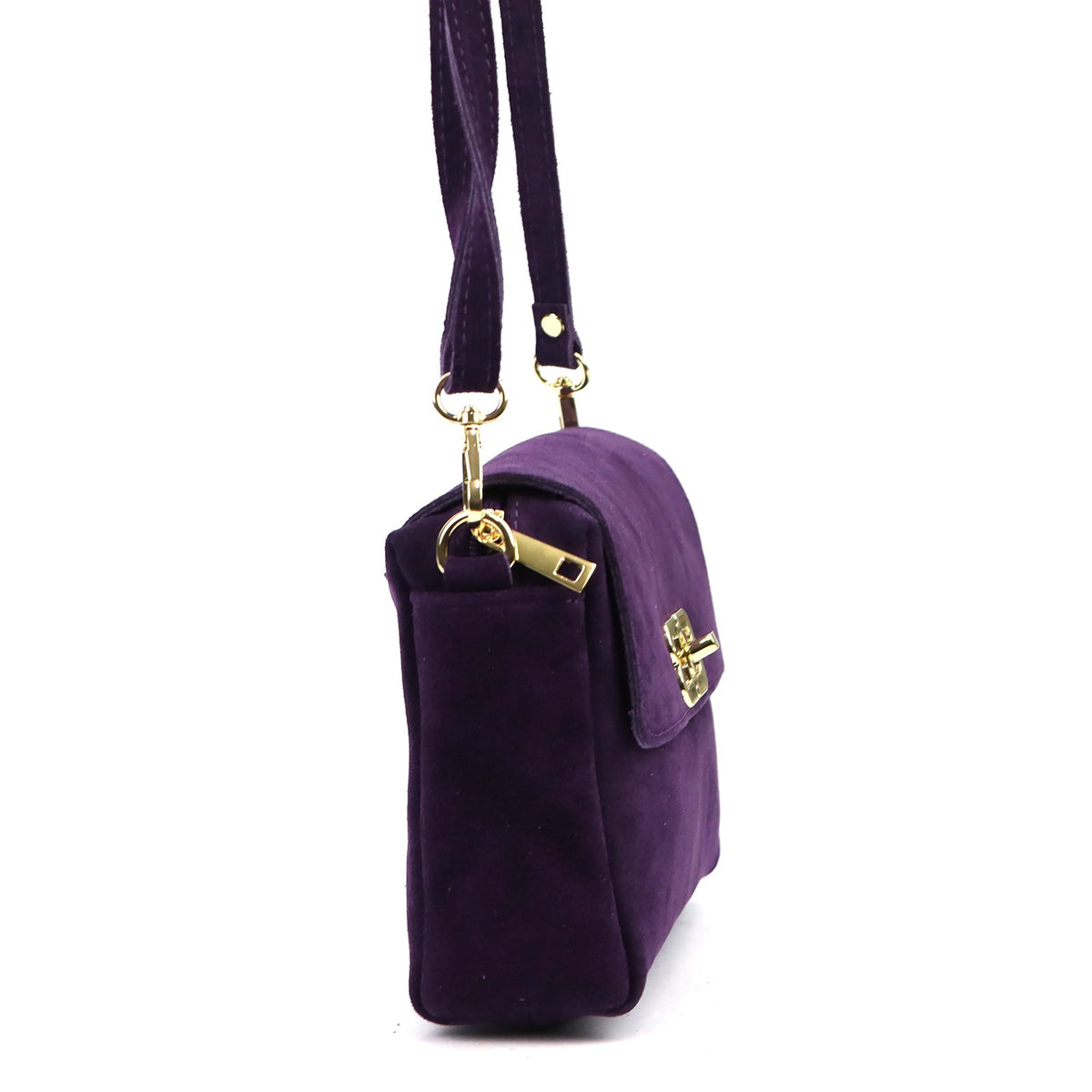 Luka 26-164 violetinė odinė rankinė fioletowy