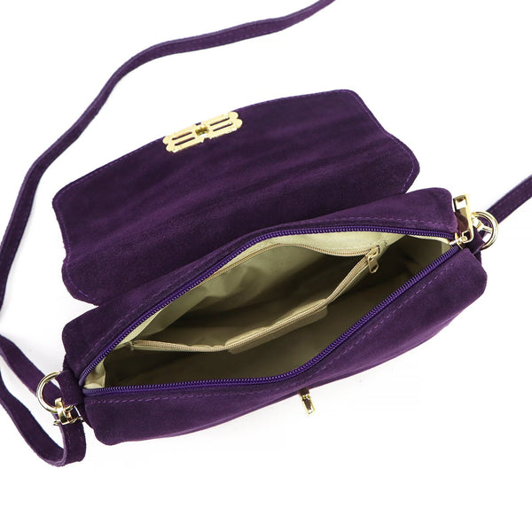 Luka 26-164 violetinė odinė rankinė fioletowy