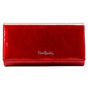 Pierre Cardin 02 LEAF-N 102 raudona odinė piniginė czerwony