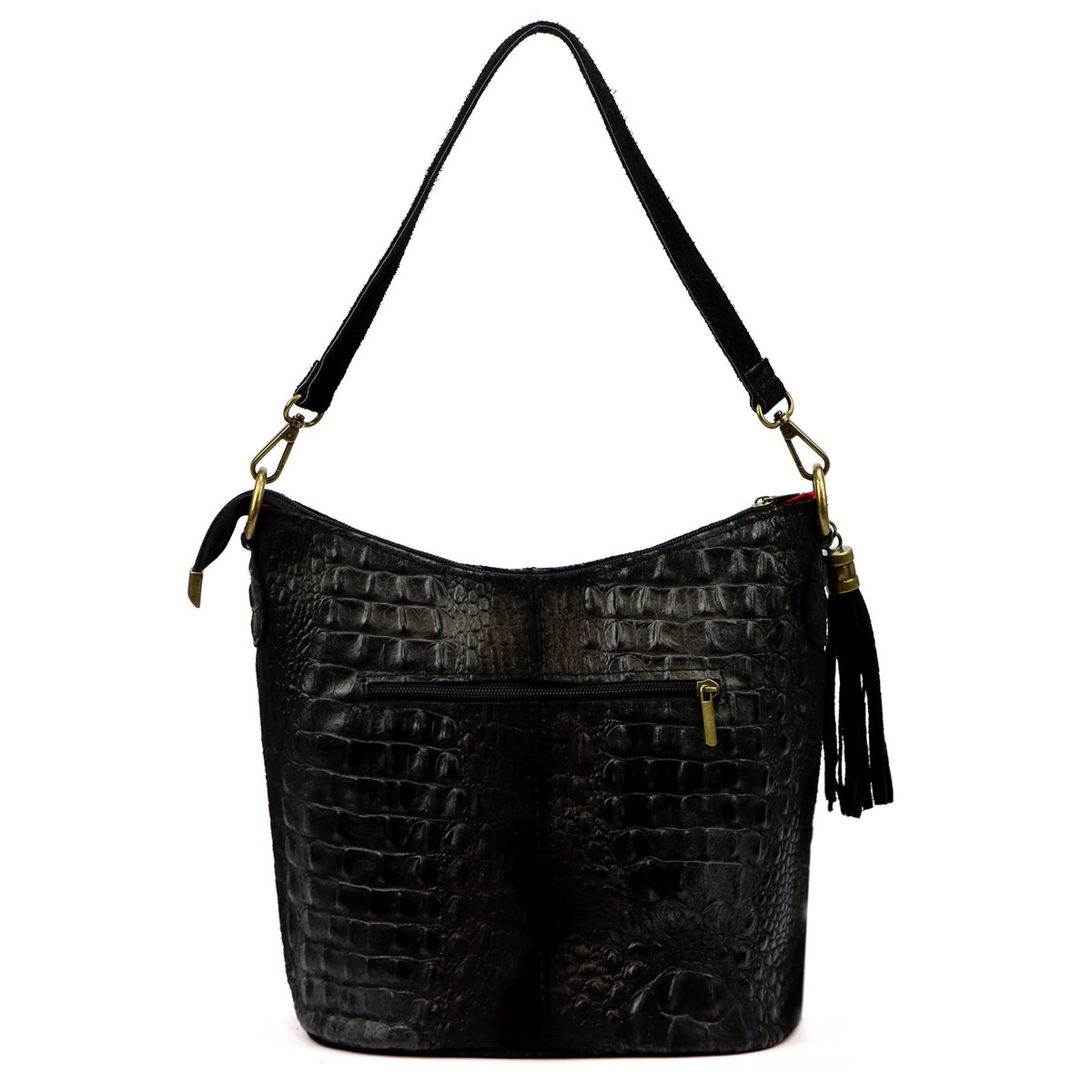 Luka 26-027 CROCO juoda odinė rankinė czarny