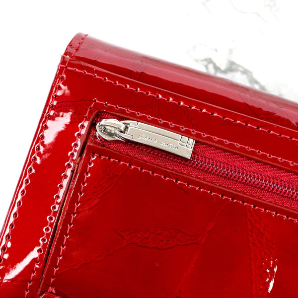 Pierre Cardin 02 LEAF-N 102 raudona odinė piniginė czerwony