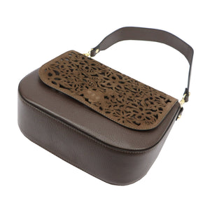 Luka 26-154 DOLLARO tamsiai ruda odinė rankinė ciemny brąz