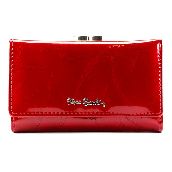 Pierre Cardin 02 LEAF-N 108 raudona lakuotos odos piniginė czerwony