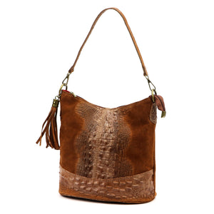 Luka 26-027 CROCO kupranugario-2 natūralios odos rankinė camel-2